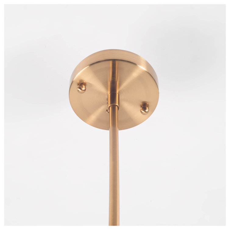 Elsa Frosted Glass and Brass Drum Chandelier