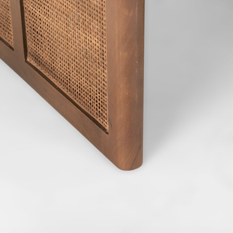 Medium Brown Mango Wood and Cane Coffee Table
