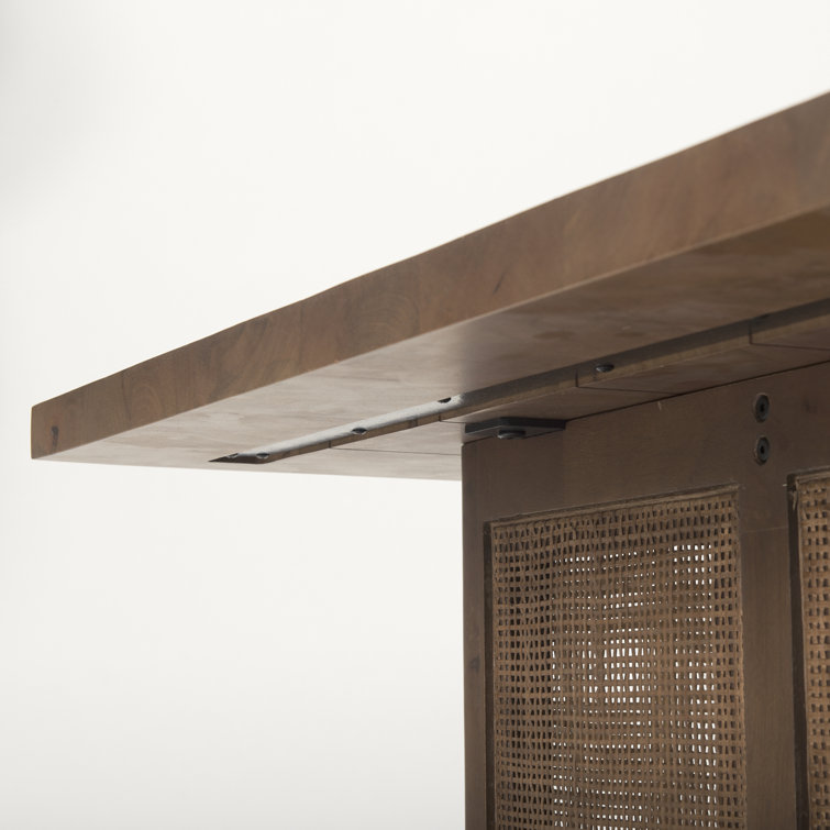 Medium Brown Mango Wood and Cane Coffee Table