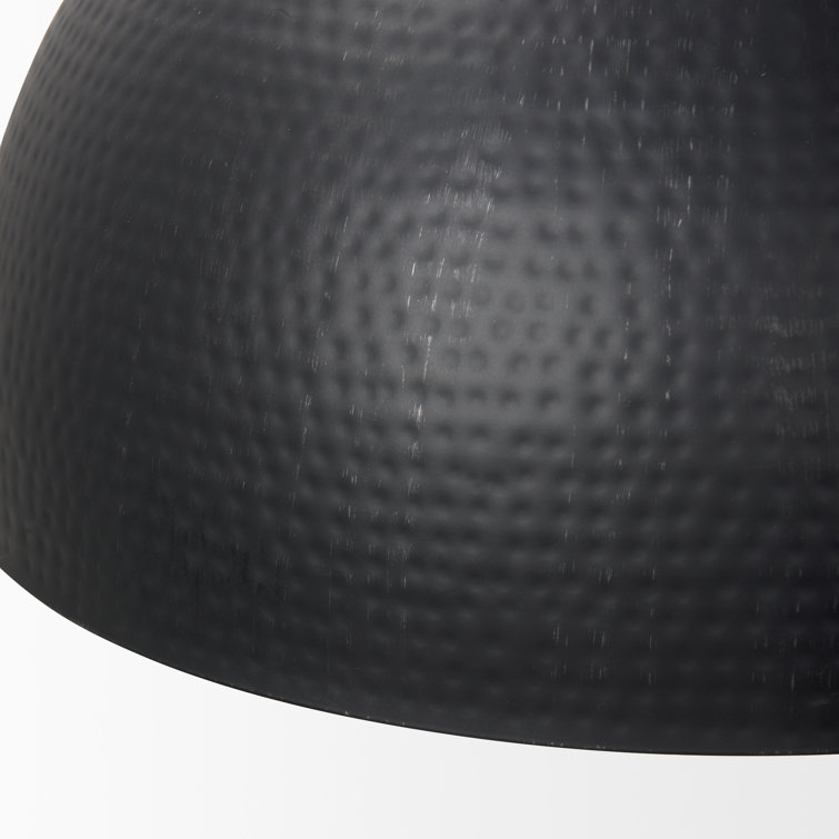 Karina 24" Matte Black and Brass Dome Pendant Light