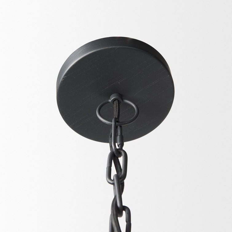 Karina 24" Matte Black and Brass Dome Pendant Light