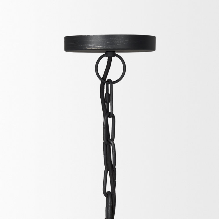 Karina 24" Matte Black and Brass Dome Pendant Light