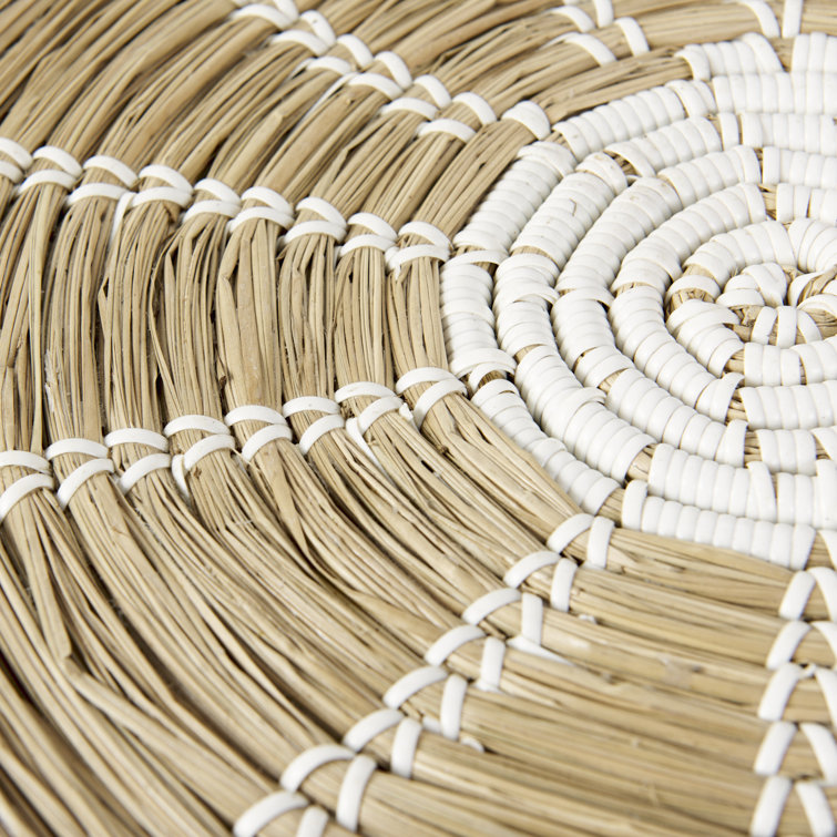 Eartha Light Brown and White Seagrass Wall Decor