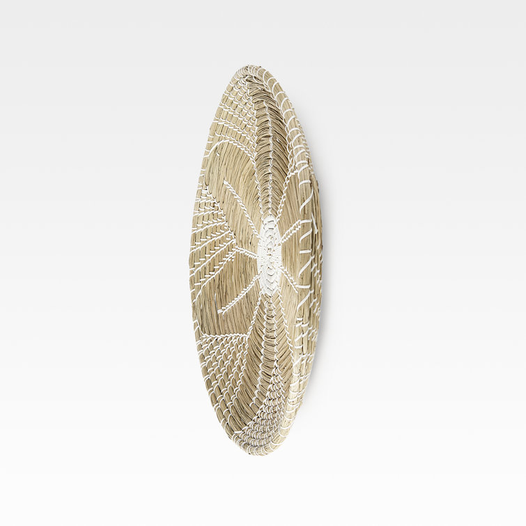 Eartha Light Brown and White Seagrass Wall Decor