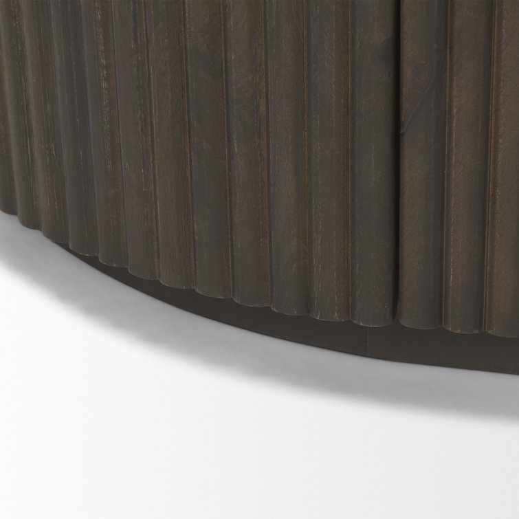 Terra Dark Brown Mango Wood Fluted Sideboard