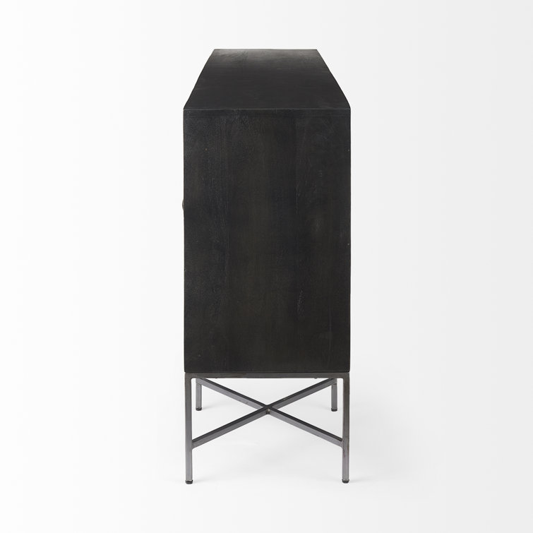Hogarth 72'' Two-Tone Diamond-Patterned Mango Wood Sideboard