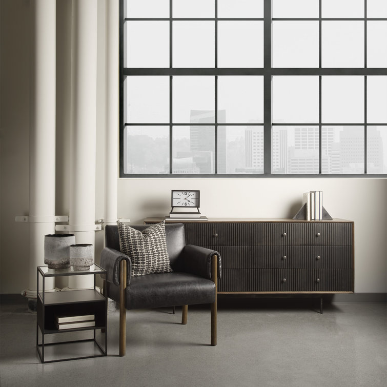 Grace Two-Tone Brown Solid Wood 70'' Contemporary Sideboard