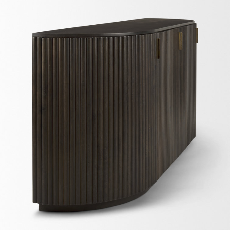 Terra Dark Brown Mango Wood Fluted Sideboard
