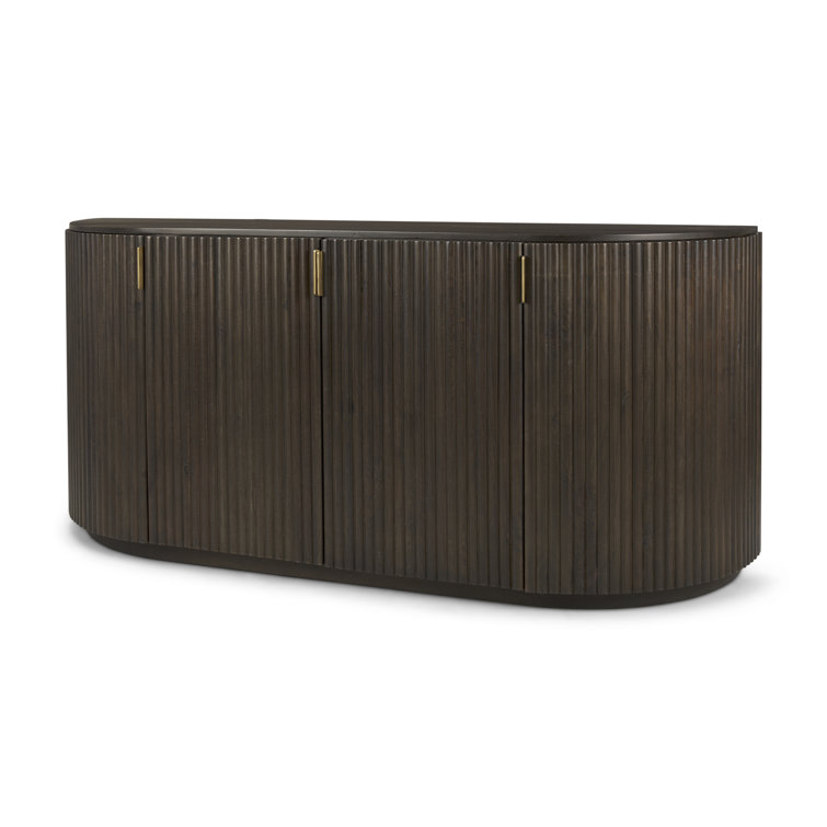Terra Dark Brown Mango Wood Fluted Sideboard