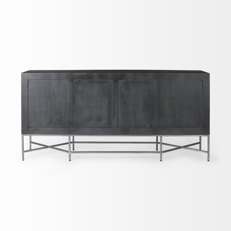 Hogarth 72'' Two-Tone Diamond-Patterned Mango Wood Sideboard