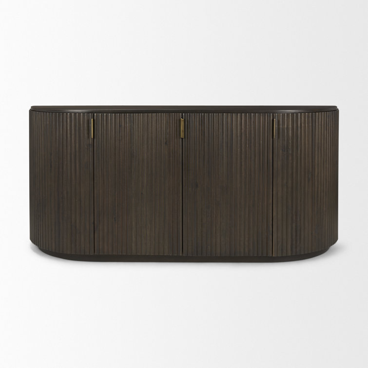 Terra Dark Brown Mango Wood Fluted Sideboard