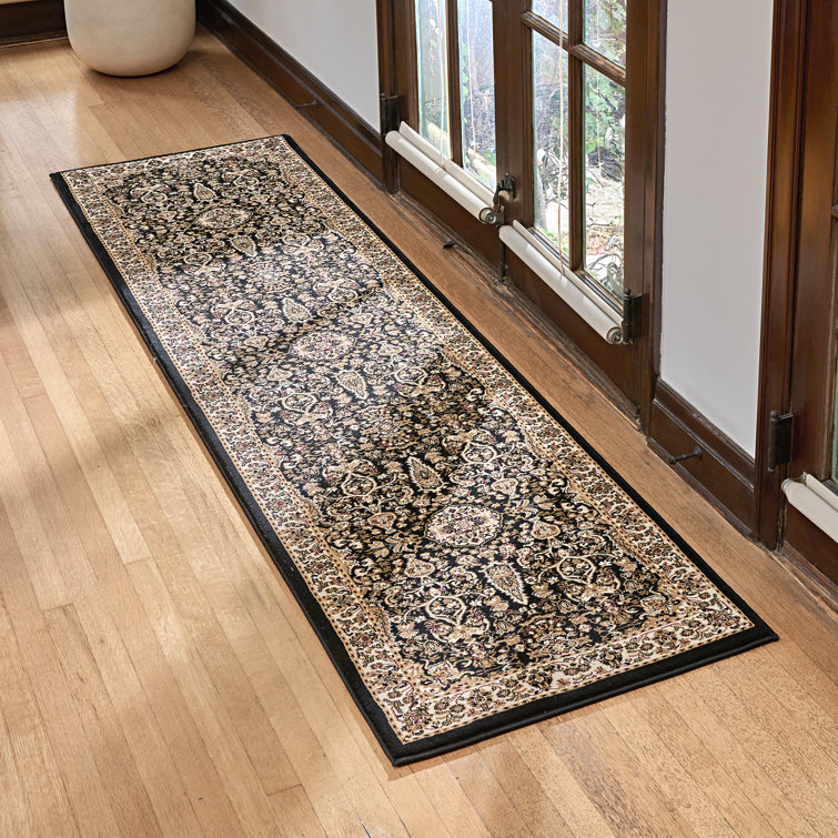 Majestic Vernon Black and Beige Synthetic Tufted Runner Rug
