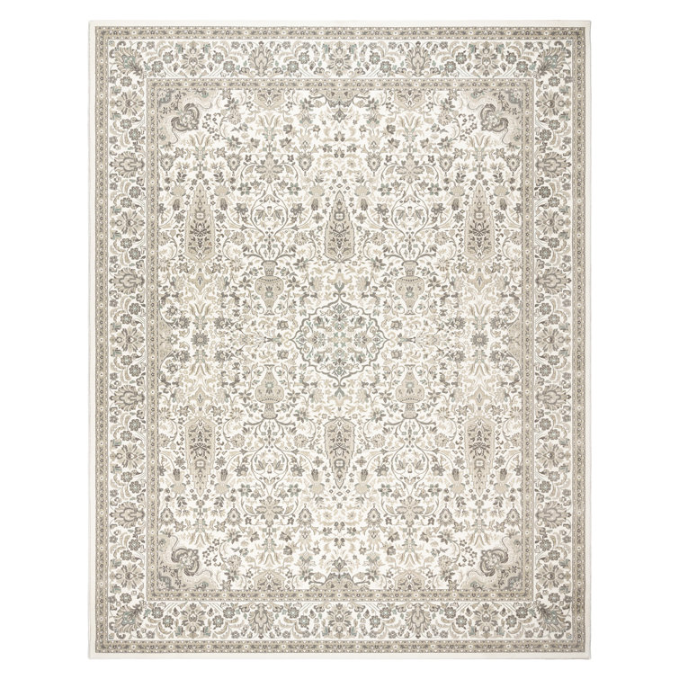 Vernon Gray Tufted Rectangular Synthetic Area Rug 6' x 9'