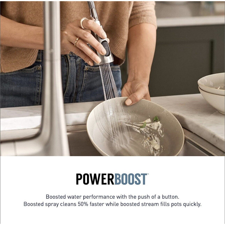 Chrome Transitional Pull-Out Spray Kitchen Faucet