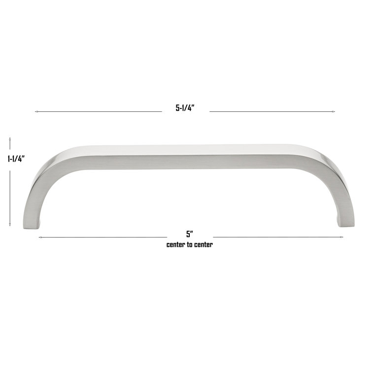 Satin Nickel 5-1/4 inch Curved Cabinet Bar Pull