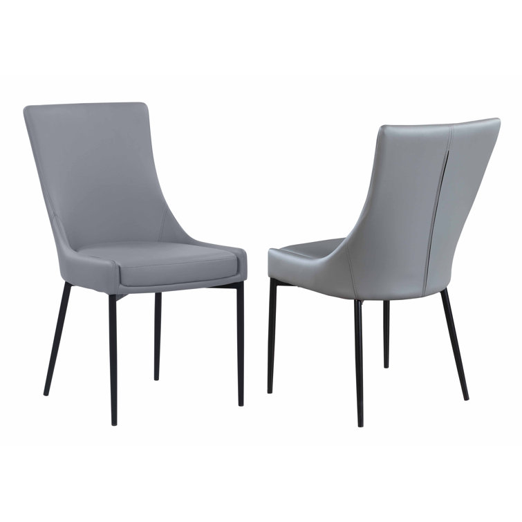 White Stone Top Extendable Dining Table with 4 Gray Upholstered Chairs