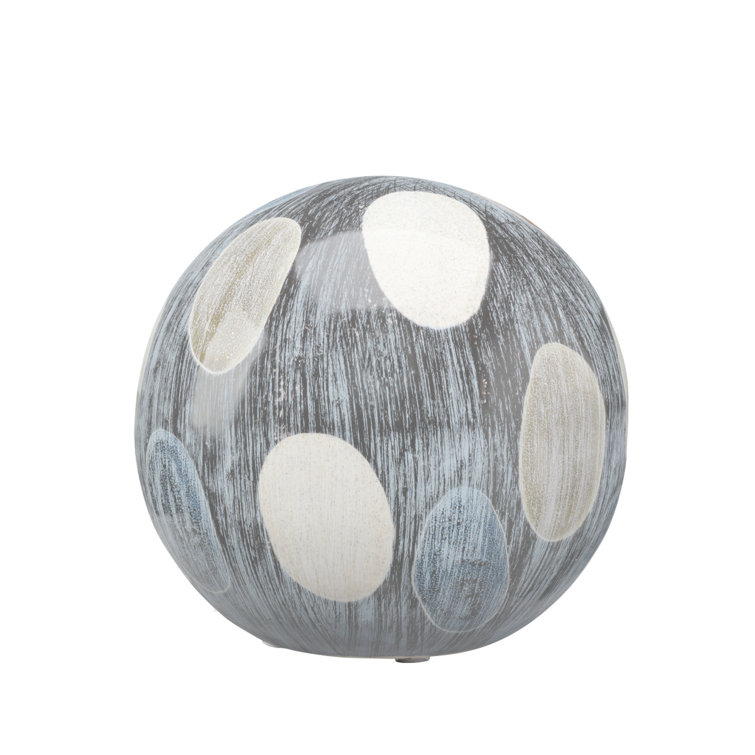 Sophisticated Cobblestone-Inspired Cream and Black Ceramic Orb