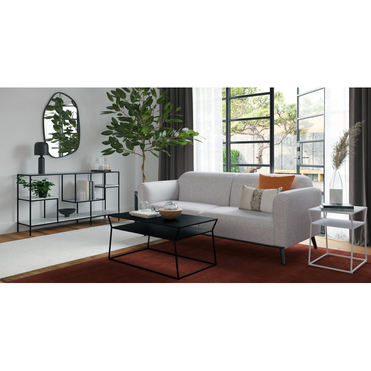 Arjune Black/Brown/White 54'' Iron Geometric Bookcase
