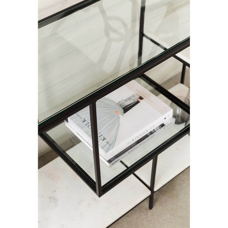 Arjune Black/Brown/White 54'' Iron Geometric Bookcase