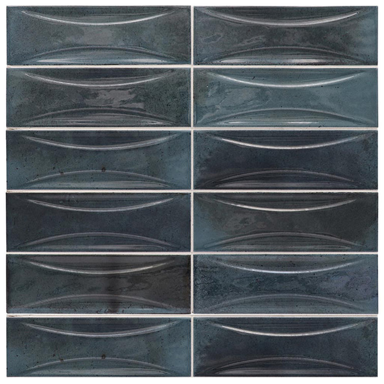 Antiek 3'' x 8'' Glossy Blue Ceramic Subway Tile