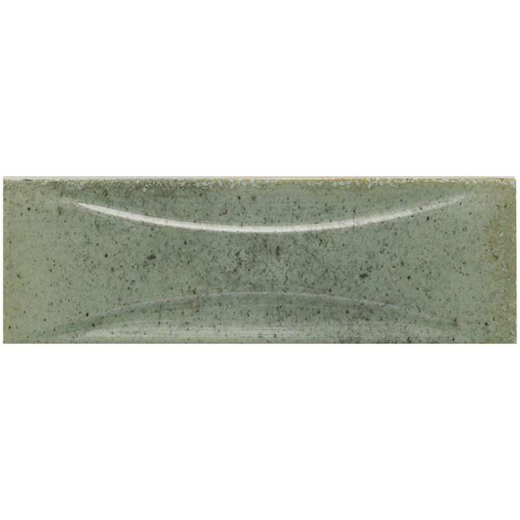 Sage Green Beveled Ceramic Subway Wall Tile