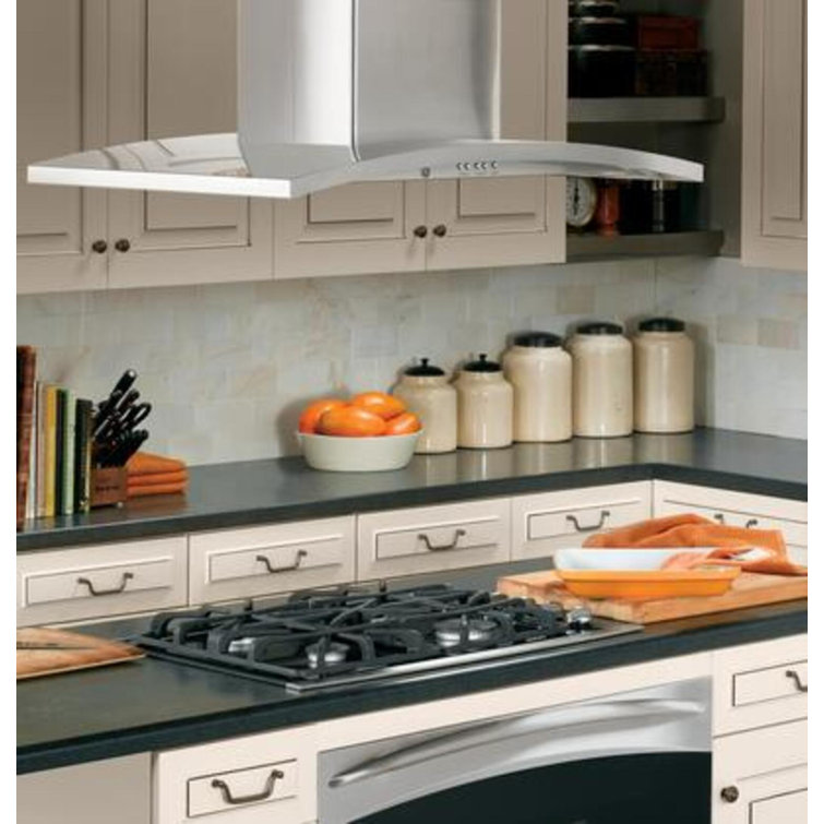 36'' Stainless Steel Convertible Island-Mount Chimney Hood