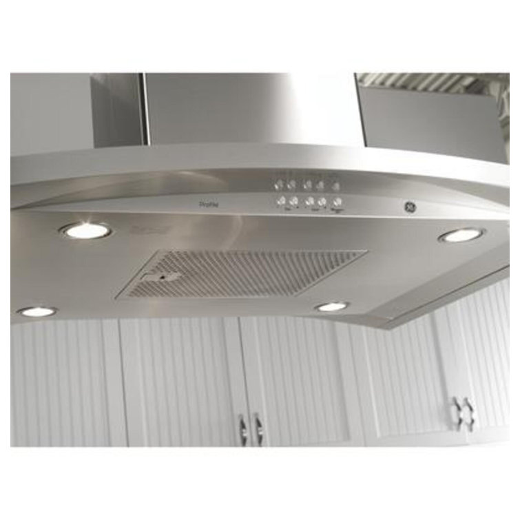 36'' Stainless Steel Convertible Island-Mount Chimney Hood
