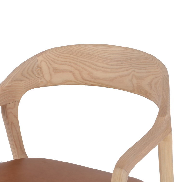 Sonoma Butterscotch Top Grain Leather and Ash Wood Arm Chair