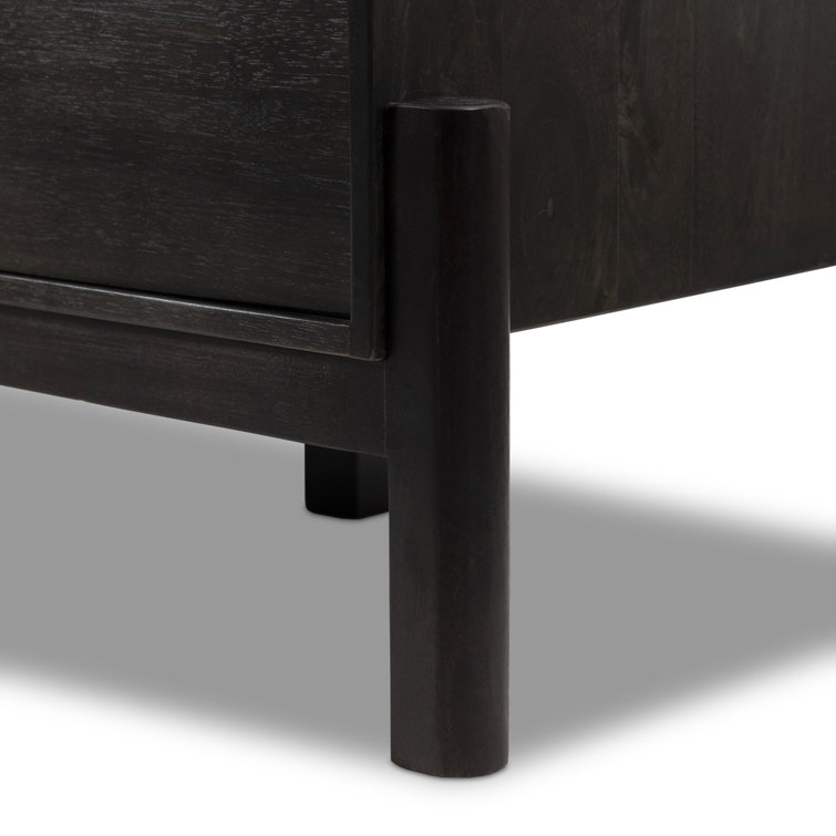 Black Parawood Media Console with Cabinet