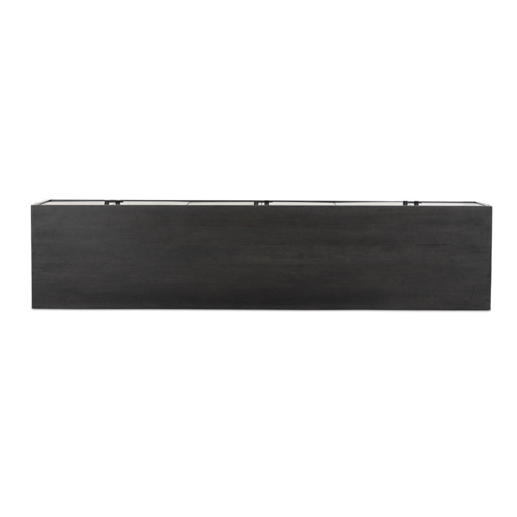 Black Parawood Media Console with Cabinet