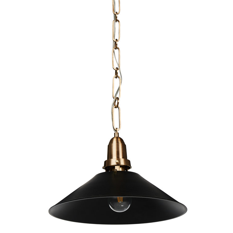 Black and Brass Aluminum Cone Pendant Light