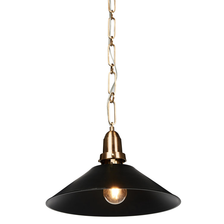 Black and Brass Aluminum Cone Pendant Light