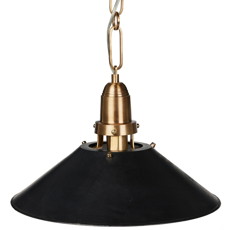Black and Brass Aluminum Cone Pendant Light