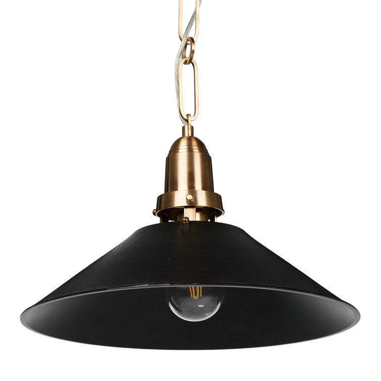 Black and Brass Aluminum Cone Pendant Light