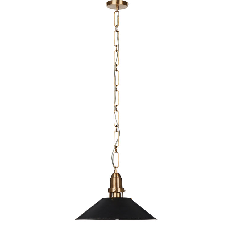 Black and Brass Aluminum Cone Pendant Light