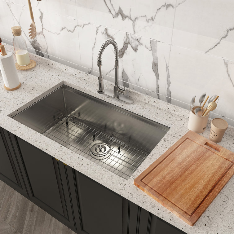 32" Brushed Stainless Steel Undermount Workstation Kitchen Sink