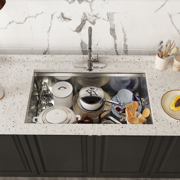 32" Brushed Stainless Steel Undermount Workstation Kitchen Sink