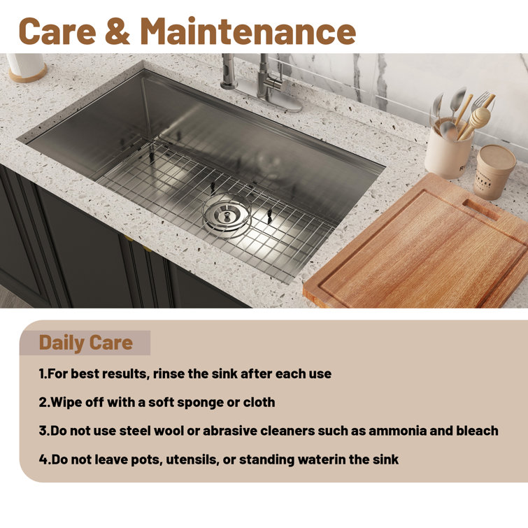 32" Brushed Stainless Steel Undermount Workstation Kitchen Sink