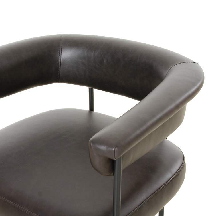 Sonoma Black Genuine Leather and Iron Bar Stool