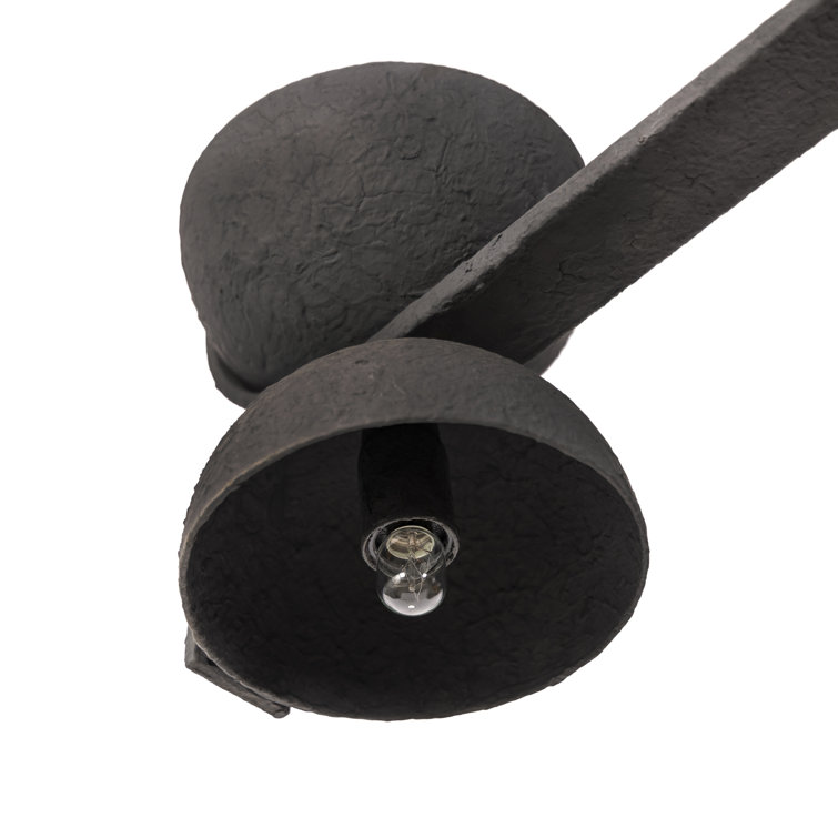 Matte Black Iron 8-Light Chandelier with Plaster Finish