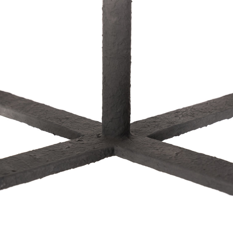 Matte Black Iron 8-Light Chandelier with Plaster Finish
