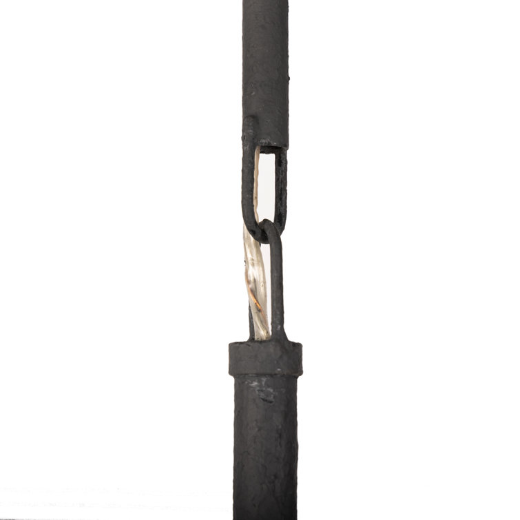 Matte Black Iron 8-Light Chandelier with Plaster Finish