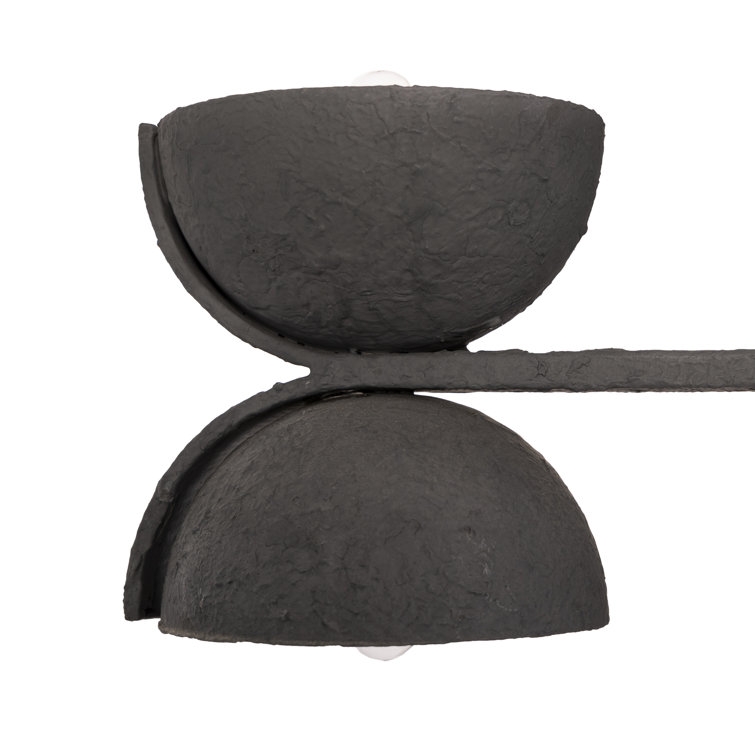 Matte Black Iron 8-Light Chandelier with Plaster Finish