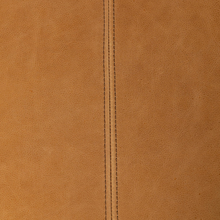 Sinclair Large Butterscotch Leather Rectangle Ottoman