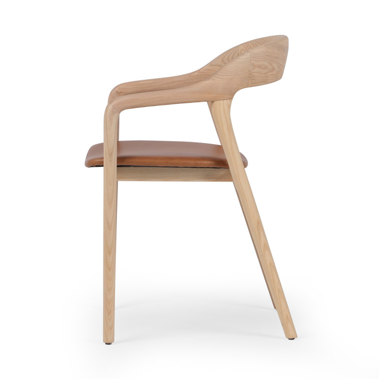 Sonoma Butterscotch Top Grain Leather and Ash Wood Arm Chair