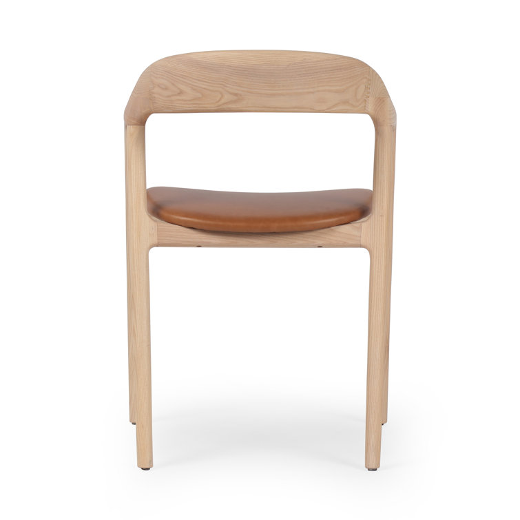 Sonoma Butterscotch Top Grain Leather and Ash Wood Arm Chair