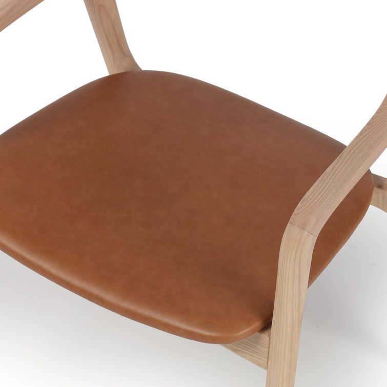 Sonoma Butterscotch Top Grain Leather and Ash Wood Arm Chair
