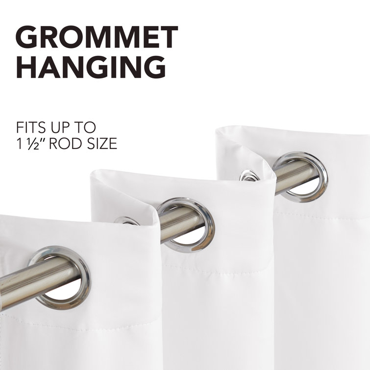 Pure White 52" x 45" Blackout Grommet Curtain Panel Pair
