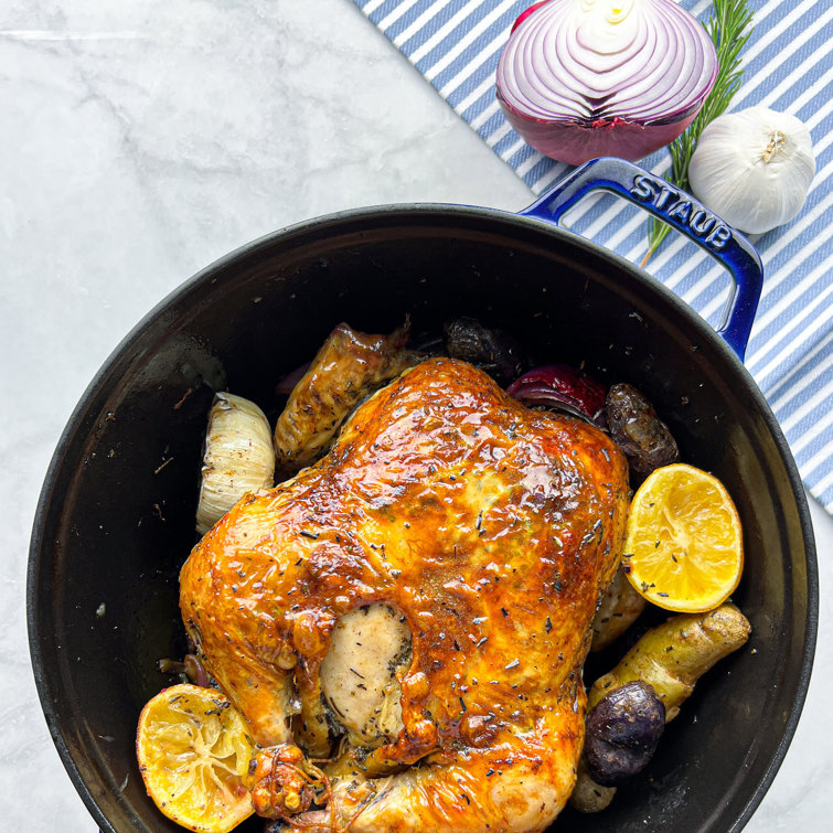 Deep Blue 7 Qt Enameled Cast Iron Dutch Oven