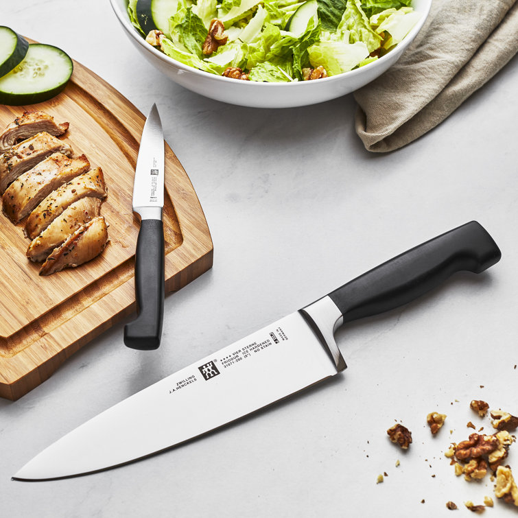 Zwilling Four Star 2-Piece Stainless Steel Knife Set with Block